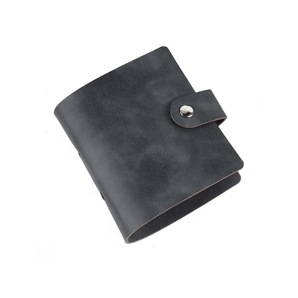 BAN.P Mini Photo Album Card Holder Bronzing Picture Storage Case PU Leather Loose Leaf Photocard Holder Children Anniversary (Color : Black, Size : 3 Inch)