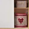 Valentine's Day Large Laundry Basket, Waterproof Laundry Hamper for Baby Clothes, Red Black Plaid Love Heart Retro Wood Grain Lace Foldable Laundry Baskets with Handles, 13.8''x17'' view 2