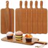 6 Pack Acacia Wood Cutting Board with Handle Wooden Kitchen Chopping Boards Large Wooden Charcuterie Boards Cheese Serving Board Wooden Cutting Board for Meat Cheese Bread Vegetables Fruit (17 x 7 In) view 1