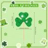 cssopenss 100 PCS St Patrick's Day Toothpicks Shamrock Cocktail Picks Fruit Sticks Food Toothpicks Green Glitter Shamrock Cupcake Toppers St Patrick's Day Party Birthday Party Snack Decorative view 2