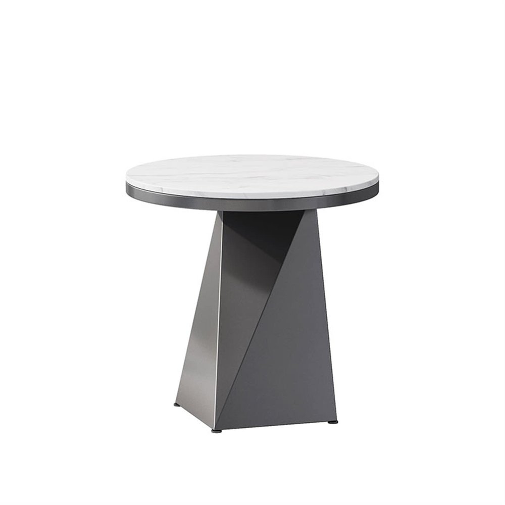 ARZARF Round Side Table Modern Geometric Metal Frame Small Coffee Table Living Room Office Slate Coffee Table Bedroom Bedside Table (Size : Large)