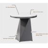 ARZARF Round Side Table Modern Geometric Metal Frame Small Coffee Table Living Room Office Slate Coffee Table Bedroom Bedside Table (Size : Large) view 4