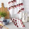 Chucoco Happy Valentine's Day Kitchen Towel Absorbent Dish Towels Love Heart Red Rose 3 Pack Soft Reusable Hand Towel Washing Cloths, Quick Drying Hanging Terry for Home Cleaning White view 3