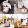 Valentine's Day Large Laundry Basket, Waterproof Laundry Hamper for Baby Clothes, Red Rose Flower Botanical Green Leaves White Foldable Laundry Baskets with Handles, 16.5''x17'' view 4