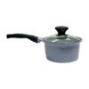 2.1 QT Ceramic Sauce Pot with Lid, 7'' Ceramic Interior Exterior Cooking Pot view 3