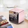 XARONF Digital Alarm Clock, Dual Alarm Clock, Mirrored LED Clock with USB Charger Ports | Easy Snooze Function | 3 Adjustable Brightness Suitable for Bedroom Home Office (Color : Pink) view 3