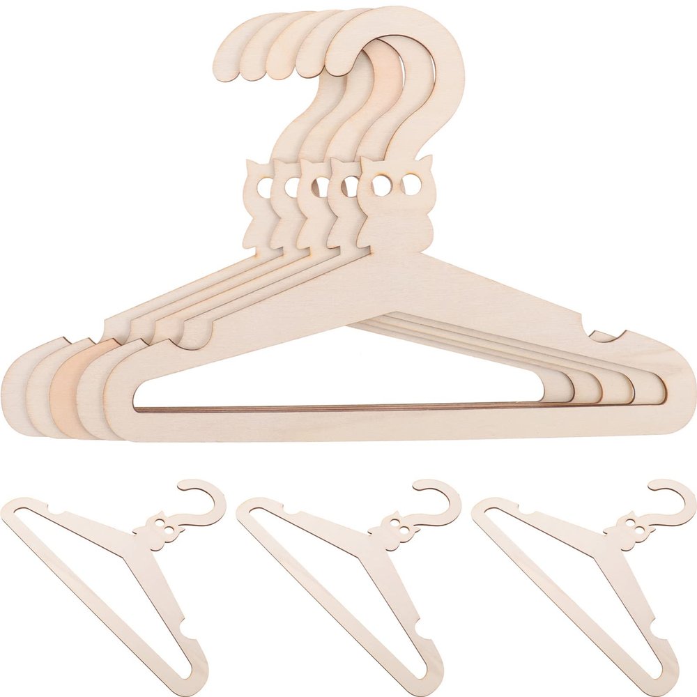 5pcs Cartoon Animal Wooden Hangers for Clothes Storage Blank Design Non- Hangers for Nursery Organization for Boys and Girls Closet and Drying