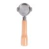 Coffee 51mm/2inch Bottomless Portafilter Compatible with DeLonghi ECOV311.GR/EC200.CD/EC330S/ECP35.31 Coffee Machine, Stainless Steel, Solid Wooden Handle, Free with Basket - Beech view 1