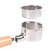 Coffee 51mm/2inch Bottomless Portafilter Compatible with DeLonghi ECOV311.GR/EC200.CD/EC330S/ECP35.31 Coffee Machine, Stainless Steel, Solid Wooden Handle, Free with Basket - Beech view 2