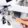 Coffee 51mm/2inch Bottomless Portafilter Compatible with DeLonghi ECOV311.GR/EC200.CD/EC330S/ECP35.31 Coffee Machine, Stainless Steel, Solid Wooden Handle, Free with Basket - Beech view 3