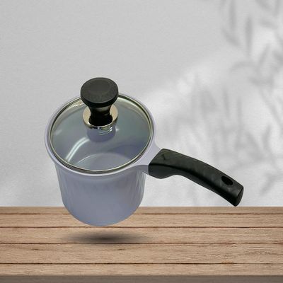 2.1 QT Ceramic Sauce Pot with Lid, 7'' Cooking Pot With Lid, MADE IN KOREA