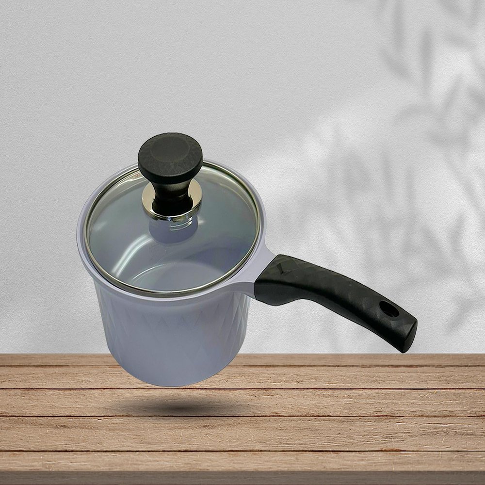 2.1 QT Ceramic Sauce Pot with Lid, 7'' Cooking Pot With Lid, MADE IN KOREA
