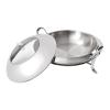 Fetcoi Round Chafing Dish, 3.17QT Stainless Steel Buffet Warmer Tray with Lid and Chafing Fuel Holder for Kitchen Party Dining Buffet Catering Event Parties (Silver) view 4