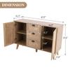 PHI VILLA Rattan Cabinet - Sideboard Buffet Accent Cabinet with Doors and Drawers, Rattan Console Table view 2