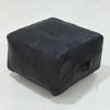 Square Shaped Buffalo Leather Handmade Eco-Friendly Black Pouf - Square Pouf, 21" x 21" x 12", Geometric Pouf, Buffalo Leather Pouf, Recycled Foam with Fibre Fill Stuffed Pouf, Seating Pouf PF25 view 2