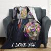 AMAPARK Personalized Blanket Customized Blankets with Picture Collage Custom Gifts for Mother Father Christmas Halloween Thanksgiving Wedding Valentine's Day Gift, 3 Photos Collage - Style 2, 71"x91" view 1