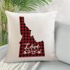 Black Red Plaid US States Map Throw Pillow Covers Idaho Love Cushion Case Happy Valentine's Day Love Heart Pillow Cover Hidden Zipper Idaho Pillow Case Decor for Sofa Bedroom Chair 18x18in view 3