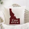 Black Red Plaid US States Map Throw Pillow Covers Idaho Love Cushion Case Happy Valentine's Day Love Heart Pillow Cover Hidden Zipper Idaho Pillow Case Decor for Sofa Bedroom Chair 18x18in view 4