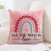 All You Need is Love Pillow Cover Love Heart Rainbow Throw Pillow Covers Valentine's Day Pillow Case 18x18in with Hidden Zipper Happy Valentine's Day Cushion Case Decor for Sofa Bedroom Chair view 1