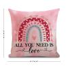 All You Need is Love Pillow Cover Love Heart Rainbow Throw Pillow Covers Valentine's Day Pillow Case 18x18in with Hidden Zipper Happy Valentine's Day Cushion Case Decor for Sofa Bedroom Chair view 2