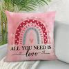 All You Need is Love Pillow Cover Love Heart Rainbow Throw Pillow Covers Valentine's Day Pillow Case 18x18in with Hidden Zipper Happy Valentine's Day Cushion Case Decor for Sofa Bedroom Chair view 3