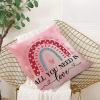 All You Need is Love Pillow Cover Love Heart Rainbow Throw Pillow Covers Valentine's Day Pillow Case 18x18in with Hidden Zipper Happy Valentine's Day Cushion Case Decor for Sofa Bedroom Chair view 4