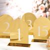 UNIQOOO Gold Mirror Arch Wedding Table Numbers with Stands 1-15, 5x7 Acrylic Display Signs and Holders, Pack of 15, Perfect for Centerpiece, Reception, Decoration, Party, Anniversary, Event view 4
