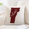 Vermont Love Cushion Case Black Red Plaid US States Map Throw Pillow Covers Vermont Pillowcase Hidden Zipper Happy Valentine's Day Love Heart Pillow Case Decor for Sofa Bedroom Chair 18x18in view 1