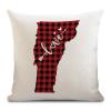 Vermont Love Cushion Case Black Red Plaid US States Map Throw Pillow Covers Vermont Pillowcase Hidden Zipper Happy Valentine's Day Love Heart Pillow Case Decor for Sofa Bedroom Chair 18x18in view 2