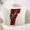 Vermont Love Cushion Case Black Red Plaid US States Map Throw Pillow Covers Vermont Pillowcase Hidden Zipper Happy Valentine's Day Love Heart Pillow Case Decor for Sofa Bedroom Chair 18x18in view 4