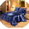 Ropulance Bedding Silk Satin Duvet with Fitted Sheet Set 4 Pcs, Silk Satin Duvet Cover, Silk Fitted Sheet 19" Deep Pocket, Silk Satin Pillowcases, Luxurious & Soft Sheets !!(Navy Blue,Full) view 1