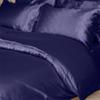 Ropulance Bedding Silk Satin Duvet with Fitted Sheet Set 4 Pcs, Silk Satin Duvet Cover, Silk Fitted Sheet 19" Deep Pocket, Silk Satin Pillowcases, Luxurious & Soft Sheets !!(Navy Blue,Full) view 2