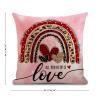 All You Need is Love Pillow Cover Leopard Print Rainbow Throw Pillow Covers Love Heart Rainbow Pillow Case 18x18in with Hidden Zipper Valentine's Day Cushion Case for Sofa Bench Home Decor view 3