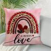 All You Need is Love Pillow Cover Leopard Print Rainbow Throw Pillow Covers Love Heart Rainbow Pillow Case 18x18in with Hidden Zipper Valentine's Day Cushion Case for Sofa Bench Home Decor view 4