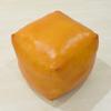 Rugsotic Carpets PF12 Square Goat Leather Handmade Eco-Friendly Mustard Pouf - 18" x 18" x 18", Plain Solid, Recycled Foam with Fibre Fill Stuffed view 4