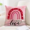 All You Need is Love Throw Pillow Covers Valentine's Day Cushion Case Happy Valentine's Day Pillowcase with Hidden Zipper Love Heart Rainbow Pillow Case Decor for Bedroom Sofa Chair 18x18in view 1