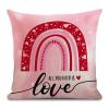 All You Need is Love Throw Pillow Covers Valentine's Day Cushion Case Happy Valentine's Day Pillowcase with Hidden Zipper Love Heart Rainbow Pillow Case Decor for Bedroom Sofa Chair 18x18in view 2
