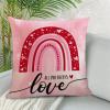 All You Need is Love Throw Pillow Covers Valentine's Day Cushion Case Happy Valentine's Day Pillowcase with Hidden Zipper Love Heart Rainbow Pillow Case Decor for Bedroom Sofa Chair 18x18in view 4