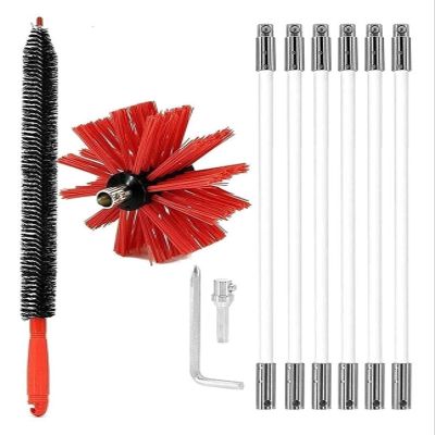 chimney sweep kit Chimney Sweep Kit, Chrome Button Locking System, Chimney Cleaning Kit, Chimney Brush, Chimney Cleaning Tool With 6/9/12/15/18 Flexible Chimney Rods ( Color : 6 Rods , Size : 410mm )