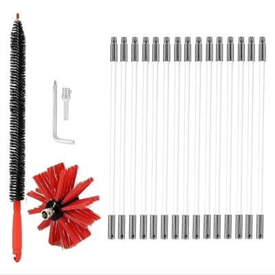 chimney sweep kit 6/9/12/15/18 Rods Chimney Power Sweeping Set, Chimney Brush Drill Powered Rotary Cleaning Sweeping Tool Kits, Drill Powered Rotary Chimney Brush Set ( Color : 15 Rods , Size : 410mm