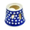 Polmedia Polish Pottery Heater - Blue Eyes Pattern Handmade in Boleslawiec Poland + Certificate of Authenticity view 1