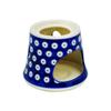 Polmedia Polish Pottery Heater - Blue Eyes Pattern Handmade in Boleslawiec Poland + Certificate of Authenticity view 3