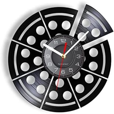 30cm Wall Clock Pizza Slice Vinyl Record Wall Clock Food Art Deco Home Bar Kitchen Restaurant Cafe Bar Vintage Wall Clock