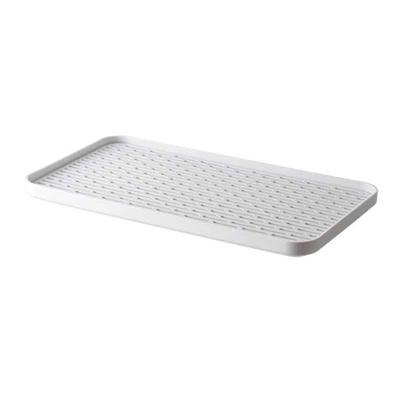 Drain Tray, Dish Drainer Drying Rack Non Slip Serving Tray Drain Board for Kitchen Counter Tea Tray for Cup Bowl Fruit Drain Tray for Sink, Coffee Table, Outdoor(L)