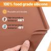 4Pcs Silicone Dehydrator Mats with Edge, Silicone Sheets Nonstick Silicone Tray Liner for Fruit Leather Liquid Fruits Meat Vegetables Herbs(Brown) view 3