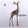2Pcs Brass Couple Deer Sculpture,Pakistan Metal Hand-Carved Copper Animal Elk Statue Model Crafts Desktop Ornament Bar Home Living Room Bookshelf Wine Cabinet Decor Accessories view 4