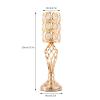 10 * 19.7" H Gold Wedding Flower Vases for Centerpieces with Crystal Beads Metal Trumpet Vase Tables Wedding Centerpieces Metal Flower Road Lead Stand for Birthday, Event, Home Decor view 2