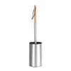 NOVOCE Toilet Brush with Holder Stainless Steel Toilet Brush Holder Free Standing BrushToilet Brush Set Bathroom WC Long Handle Loo Brush Scrubber (Color : Wooden Handle) view 1