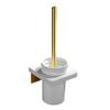 NOVOCE Toilet Brushes Set and Holder Loo Brushes Wall Mounted Loo Brush No Drilling Marble/Ceramic Cup for Toilet Bathroom-Black (Color : White) view 1