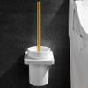 NOVOCE Toilet Brushes Set and Holder Loo Brushes Wall Mounted Loo Brush No Drilling Marble/Ceramic Cup for Toilet Bathroom-Black (Color : White) view 2